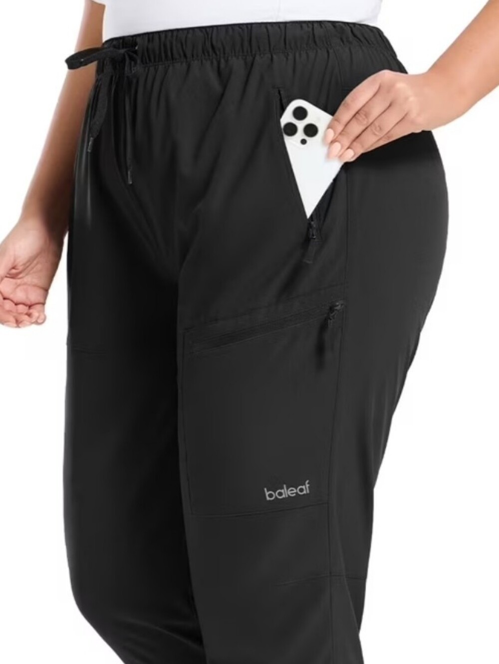 NWT Baleaf Womens XXL Black UPF 50 Lightweight Zipper Pocket Pants